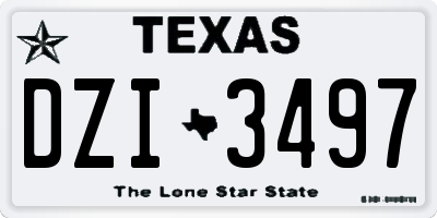 TX license plate DZI3497