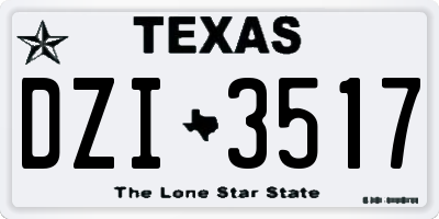 TX license plate DZI3517
