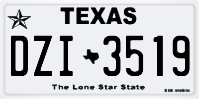 TX license plate DZI3519