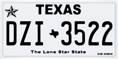 TX license plate DZI3522