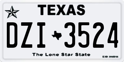 TX license plate DZI3524