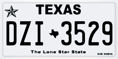 TX license plate DZI3529