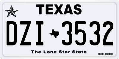 TX license plate DZI3532