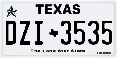 TX license plate DZI3535