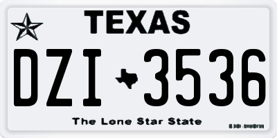 TX license plate DZI3536