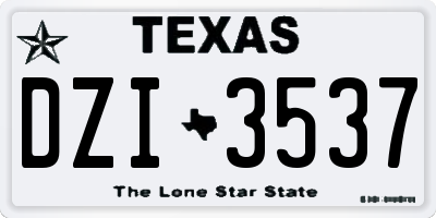 TX license plate DZI3537
