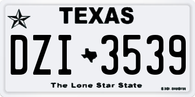 TX license plate DZI3539