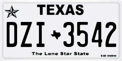 TX license plate DZI3542