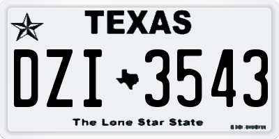 TX license plate DZI3543