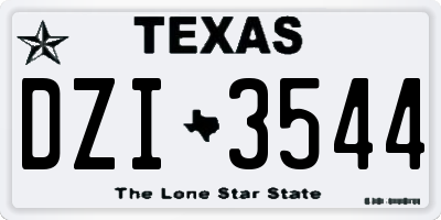TX license plate DZI3544