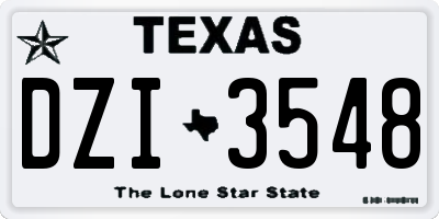 TX license plate DZI3548