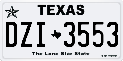 TX license plate DZI3553