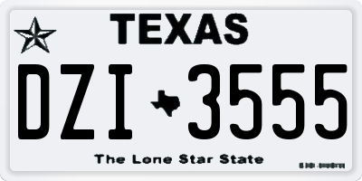 TX license plate DZI3555
