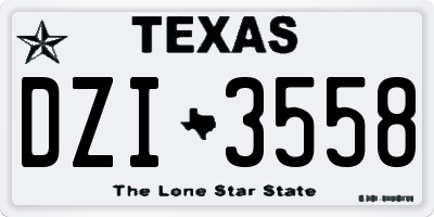 TX license plate DZI3558
