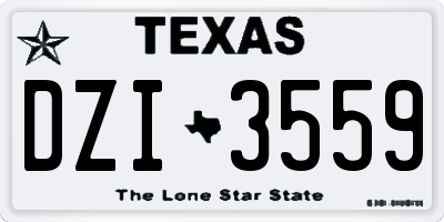 TX license plate DZI3559