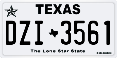 TX license plate DZI3561
