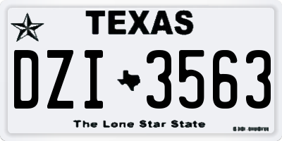 TX license plate DZI3563