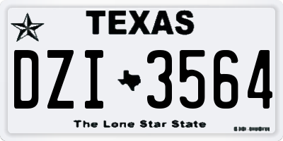 TX license plate DZI3564