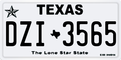 TX license plate DZI3565