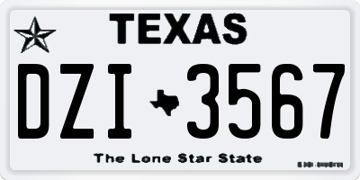 TX license plate DZI3567