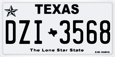 TX license plate DZI3568
