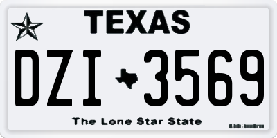 TX license plate DZI3569