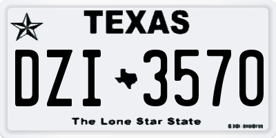 TX license plate DZI3570