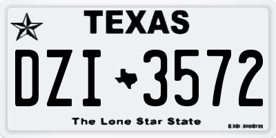 TX license plate DZI3572
