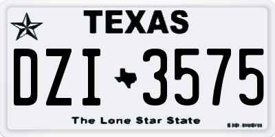 TX license plate DZI3575