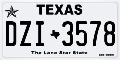 TX license plate DZI3578