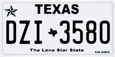 TX license plate DZI3580