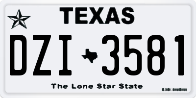TX license plate DZI3581