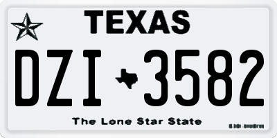 TX license plate DZI3582