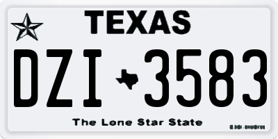 TX license plate DZI3583