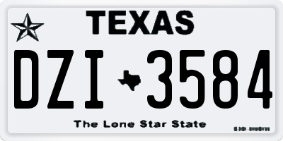 TX license plate DZI3584