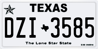 TX license plate DZI3585