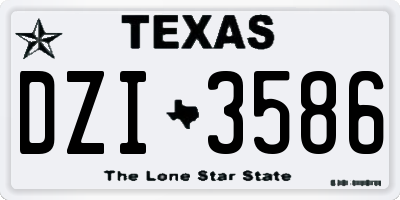 TX license plate DZI3586