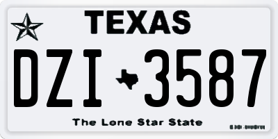 TX license plate DZI3587