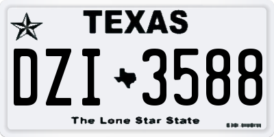 TX license plate DZI3588