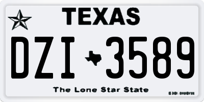 TX license plate DZI3589