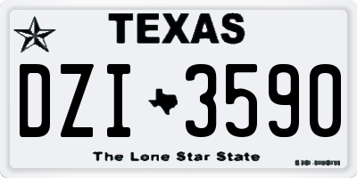 TX license plate DZI3590