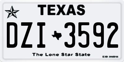 TX license plate DZI3592