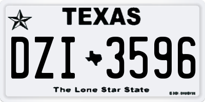 TX license plate DZI3596