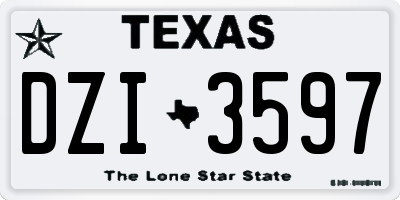 TX license plate DZI3597