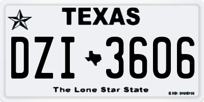 TX license plate DZI3606