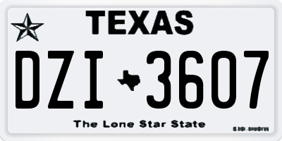 TX license plate DZI3607