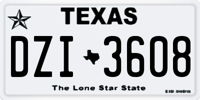 TX license plate DZI3608
