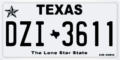TX license plate DZI3611