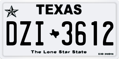 TX license plate DZI3612