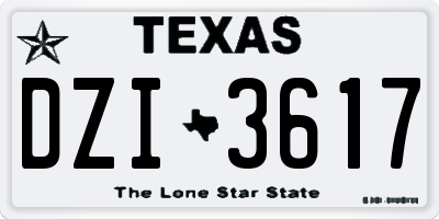 TX license plate DZI3617